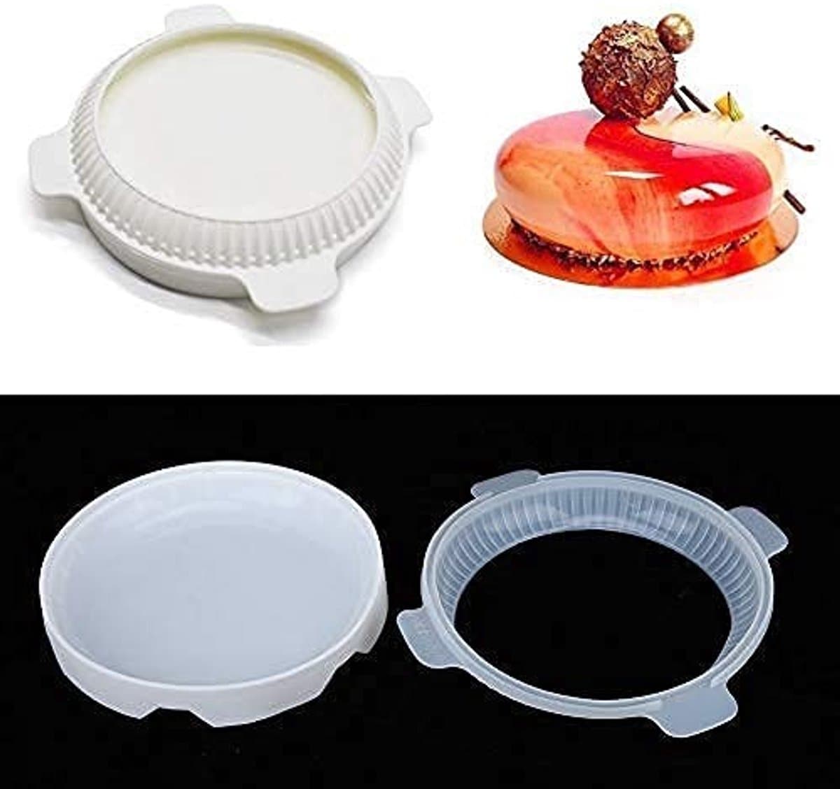 Dailygoods- Siliconen Bakvorm Ronde - Taartvorm 24 cm - Anti-aanbaklaag - Voedselveilige Silicone - Temperatuurbestendig - Geschikt voor Magnetron/Vriezer