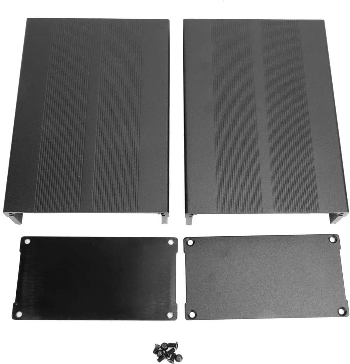 Aluminium behuizing voor elektronica, 55 x 106 x 150 mm, koelcase met snelle warmteafvoer, modern en industrieel ontwerp