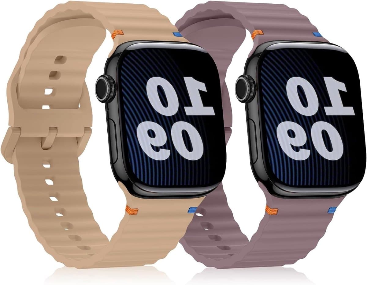 Sportieve Silicone Horlogeband voor 42mm en 38mm Smartwatches - 2 Stuks voor Mannen en Vrouwen, Ideaal voor Fitness en Dagelijks Gebruik