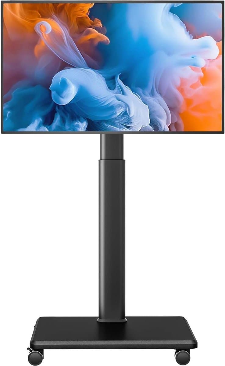 Vloer TV Stand - Mobiele TV Trolley - Flexibele Beeldweergave - 80 Graden Draaibaar - 27-65 Inch - Zwart