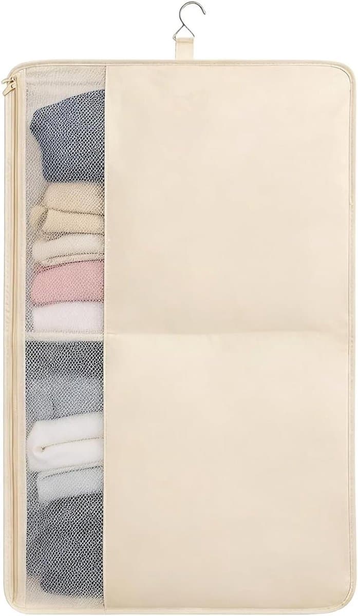 Kleding Opbergzakken - Opberg Organizer - Kasten Ordenen - Ademend Mesh Paneel - 80x50cm - Beige