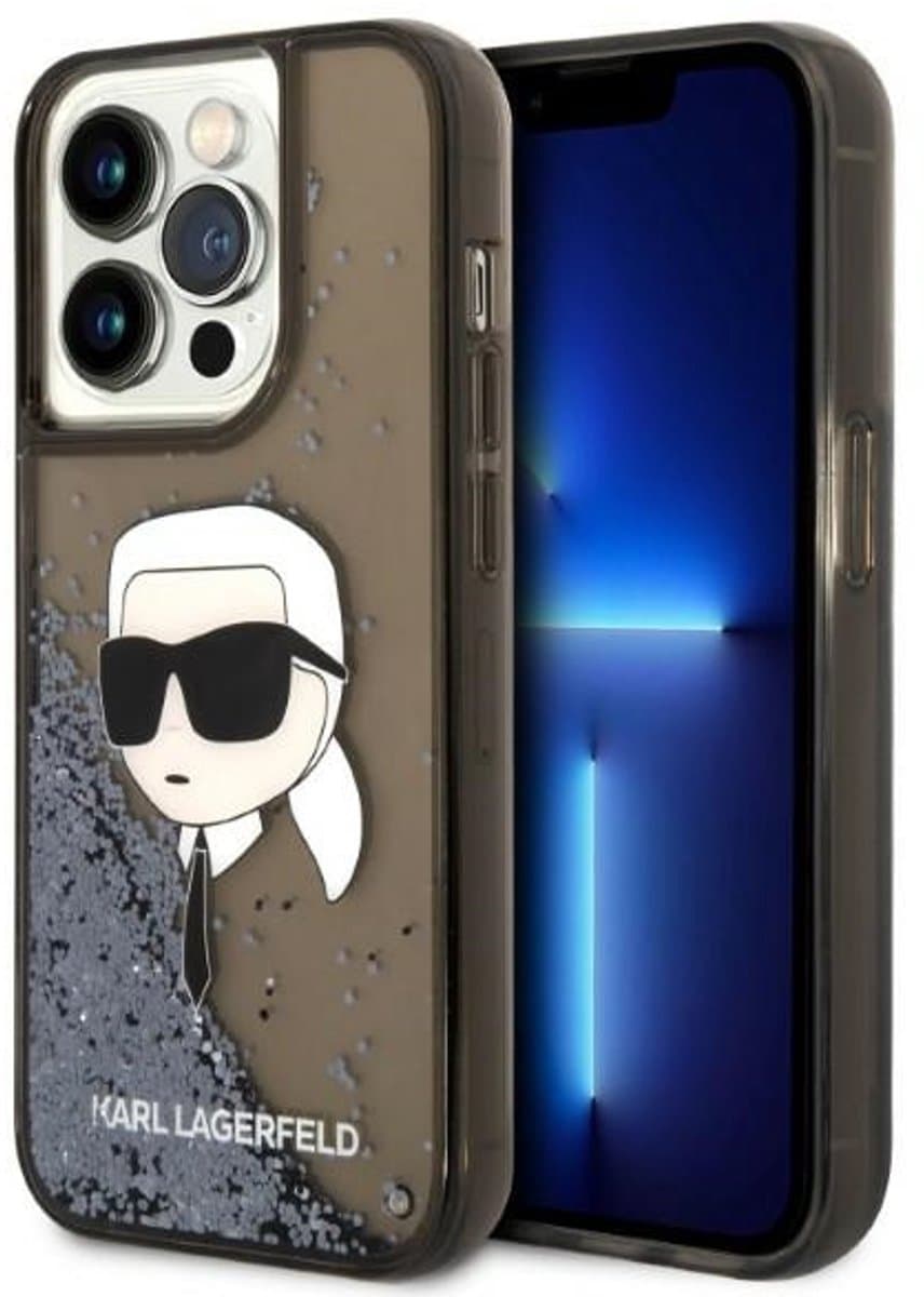 Karl - Lagerfeld - KLHCP14XLNKHCK iPhone - 14 - Pro - Max - 6.7 - zwart/zwart - hardcase - Glitter - Karl - Head