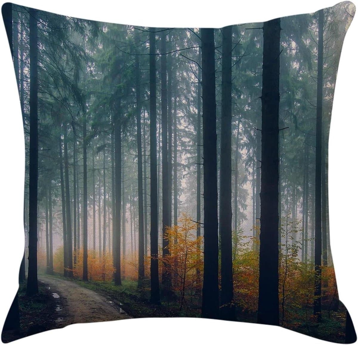 Decoratieve kussenhoezen - Sierkussenhoezen set - Bank decoratie - Linnen textuur - 40 x 40 cm - Bruin oranje