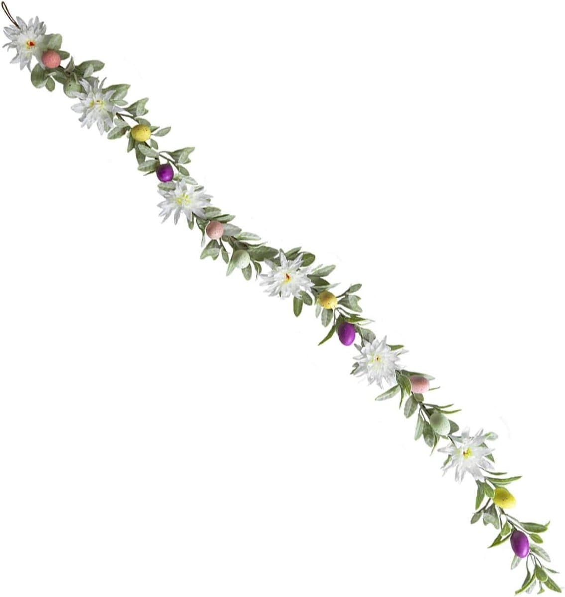 Namaak Slinger - Decoratie Slinger - Feestelijke Versiering - Met Paaseieren - 180cm - Groen