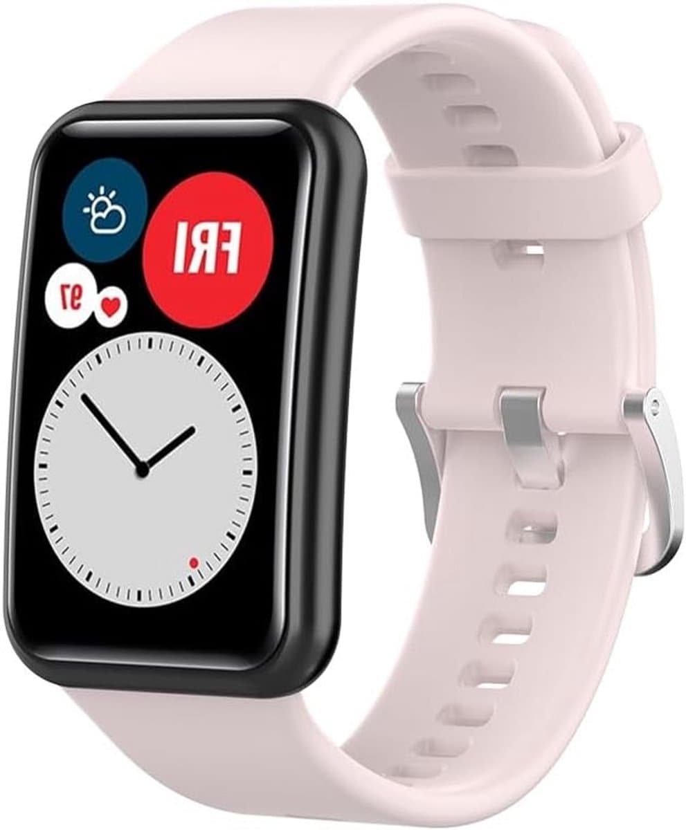 Zachte siliconen sport vervangband voor smartwatch, geschikt voor Huawei Watch Fit, comfortabel en duurzaam, ideaal voor mannen en vrouwen
