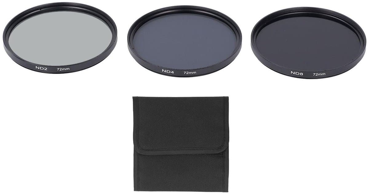 aladdien - ND-filterset - ND2 ND4 ND8 - HD Meerlaagse Coating - 72 mm - Anti-overbelichting Cameralensfilter - Geschikt voor Fotografie
