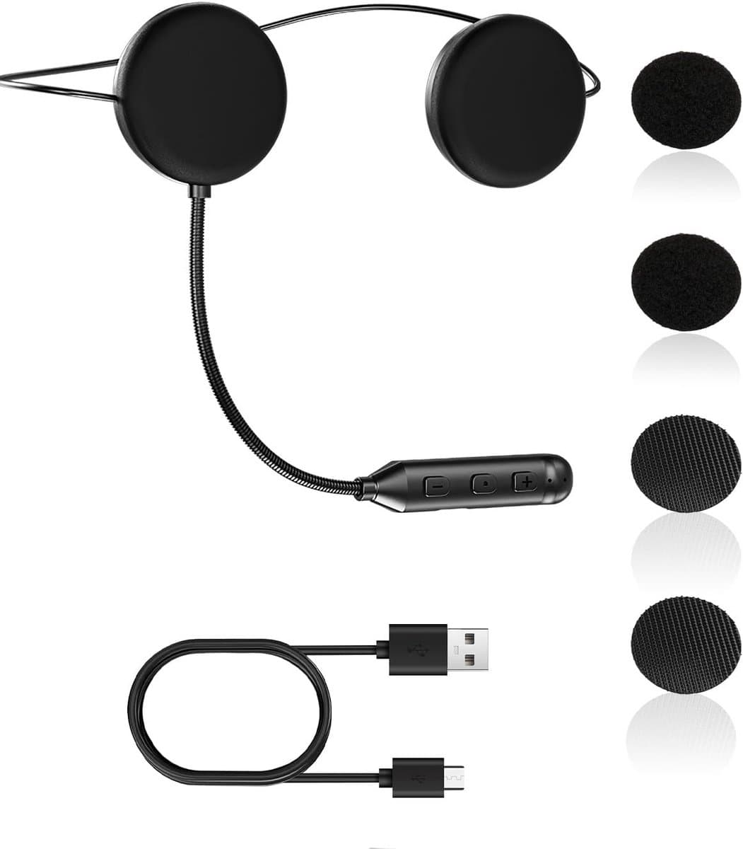 Bluetooth Headset - Motorhelm Audio - Veilig Rijden - 16 Uur Batterij - 10 Meter Bereik - Zwart