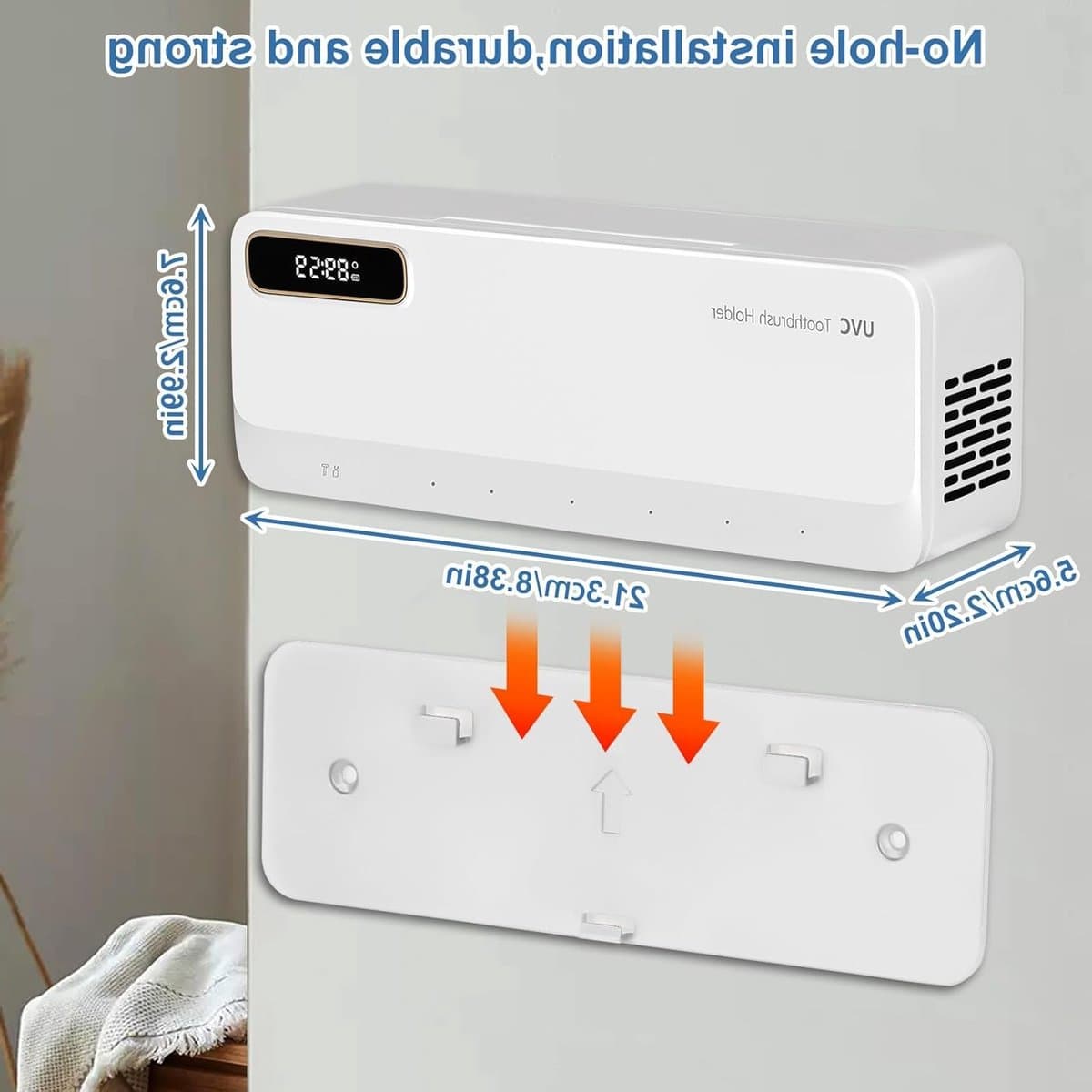 Oplaadbare UV Sterilisator voor Tandenborstels, Muurbevestiging, 5+1 Slots, Hygiënisch en Ruimtebesparend