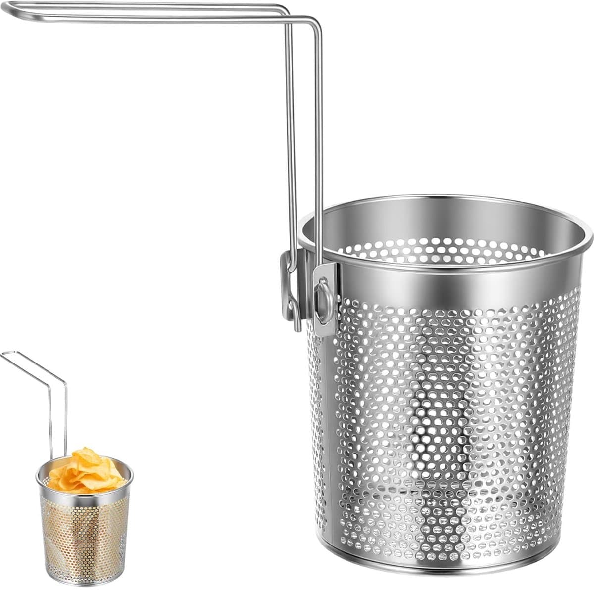 Dailygoods- Pastamachine Roestvrij staal - Opvouwbaar - Pasta droogrek - Mesh zeef - Kookmand - Handvat voor veilig gebruik