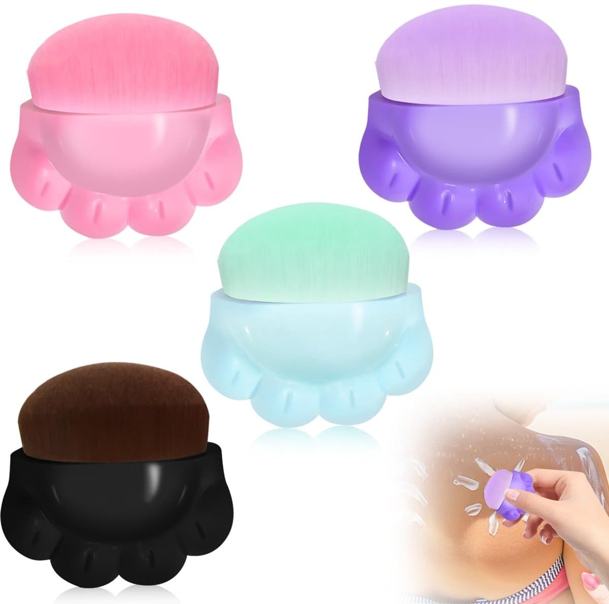 Dailygoods- Zonnebrandcrème Applicator Draagbaar - Zonnebrand Borstel - Geschikt voor Kinderen - Comfortabel Handvat - Eersteklas Vezels - Compact Ontwerp - Zonnebrandborstel