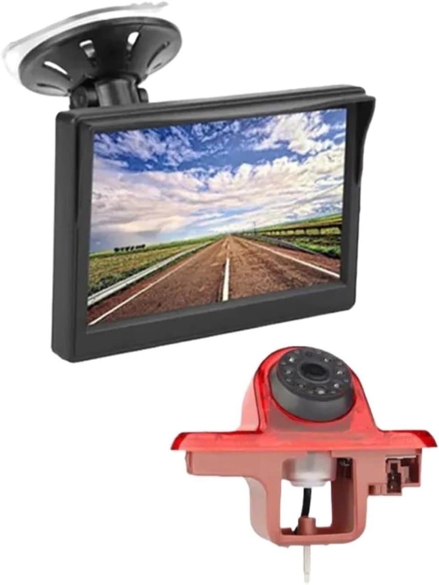 Achteruitrijcamera Set - Parkeerhulp Camera - Veilig Achteruitrijden - Met 5 Inch Monitor - HD Kwaliteit - Zwart