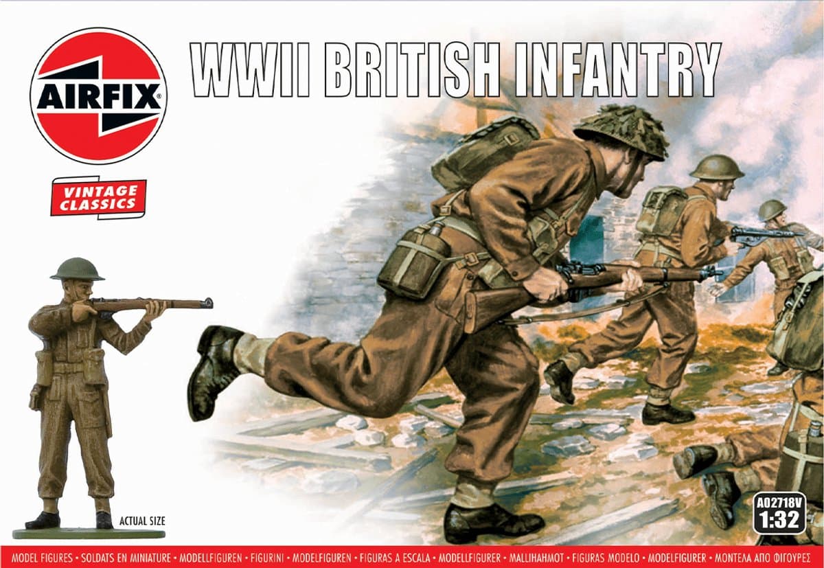 Airfix Modelbouwpakket Militaire voertuigen - 02718V WWII British Infantry - Figures Plastic - 1:32 - Modelbouw