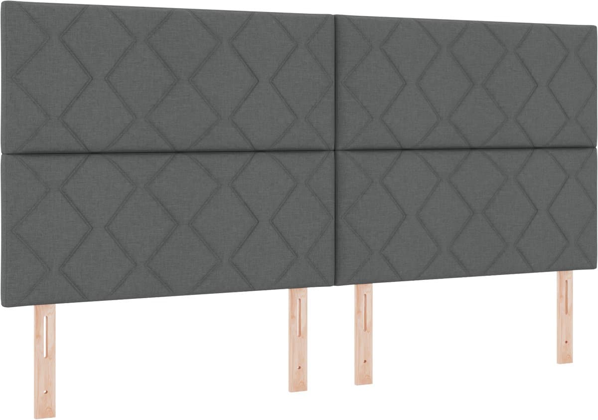 vidaXL - Boxspring - bed - met - matras - Donkergrijs - 200 - x - 200 - cm - Stof