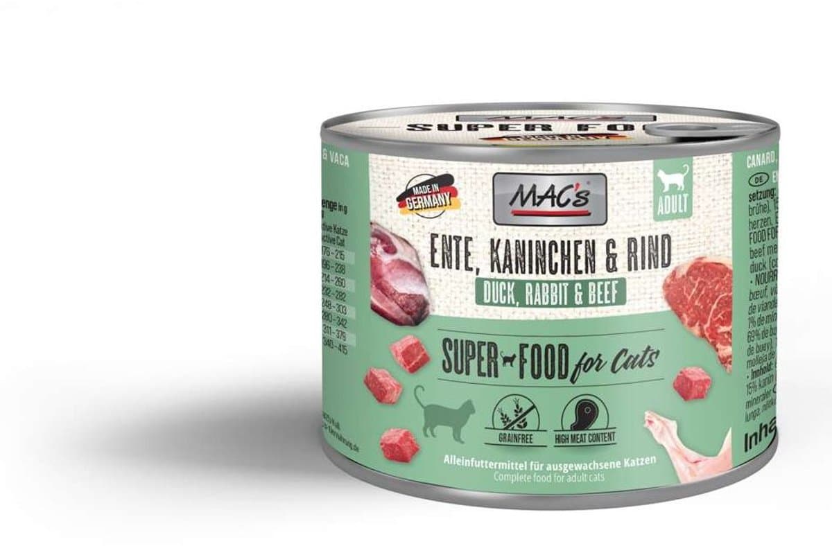 MAC's CAT - blik 6x200g - eend, konijn & rundvlees