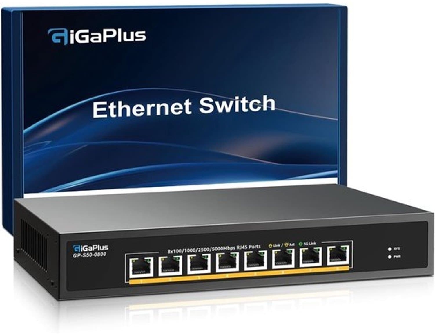 8-poorts 5Gb unmanaged Ethernet-switch - 5G Base-T, RJ45, NAS en WiFi7