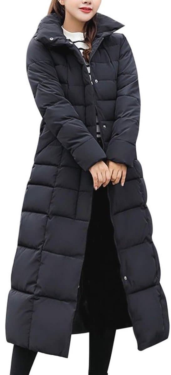 Dames Lange Donsjack Met Capuchon - Winter Puffer Jas Voor Koud Weer
