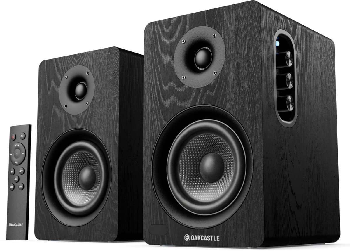 Boekenplank Speakers 60W Stereo, Bluetooth 5.4, Actieve Hifi Speakers met HDMI ARC, Afstandsbediening en USB AUX Optisch