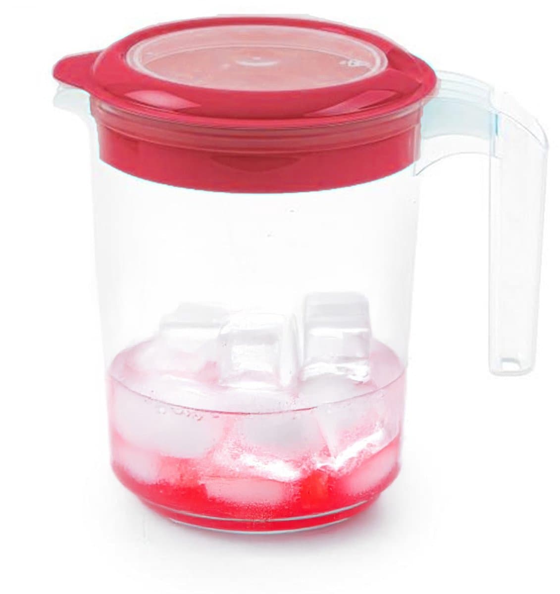 Plasticforte Sapkan / Schenkkan karaf met deksel - 1500 ml - roze - kunststof - met mix en navul deksel