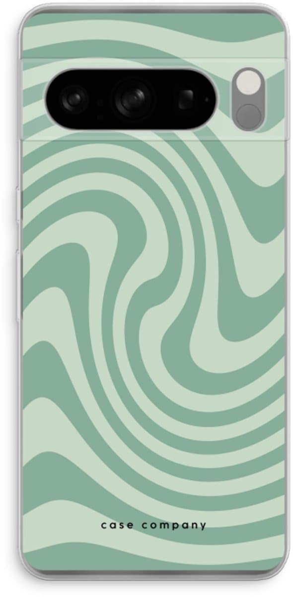 Case Company® - Hoesje geschikt voor Google Pixel 8 Pro hoesje - Swirl Groen - Soft Cover Telefoonhoesje - Bescherming aan alle Kanten en Schermrand