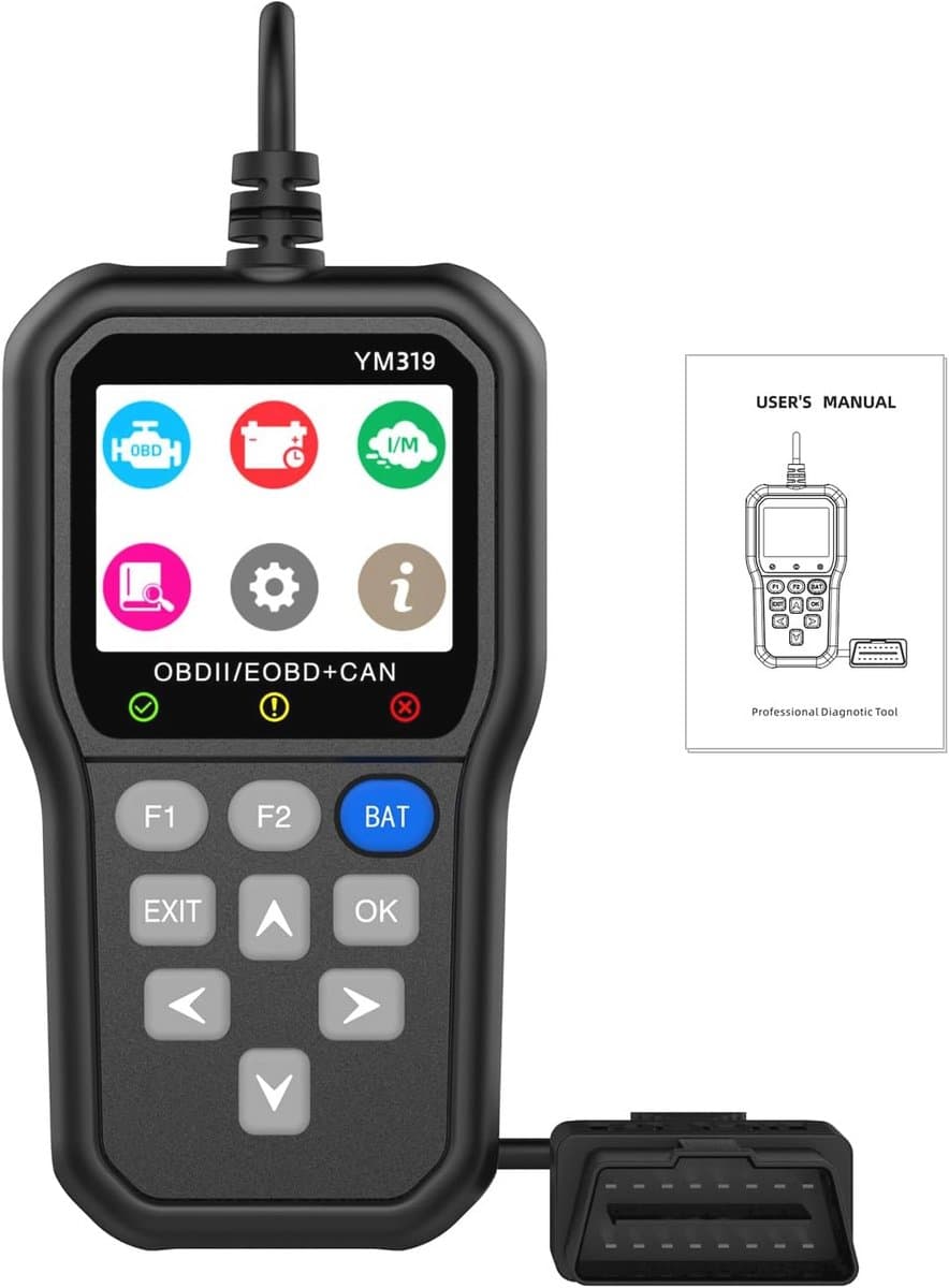 OBD2/EOBD Scanner Diagnose Tool met DTC-Definitie en 2,4 inch Kleurenbeeldscherm