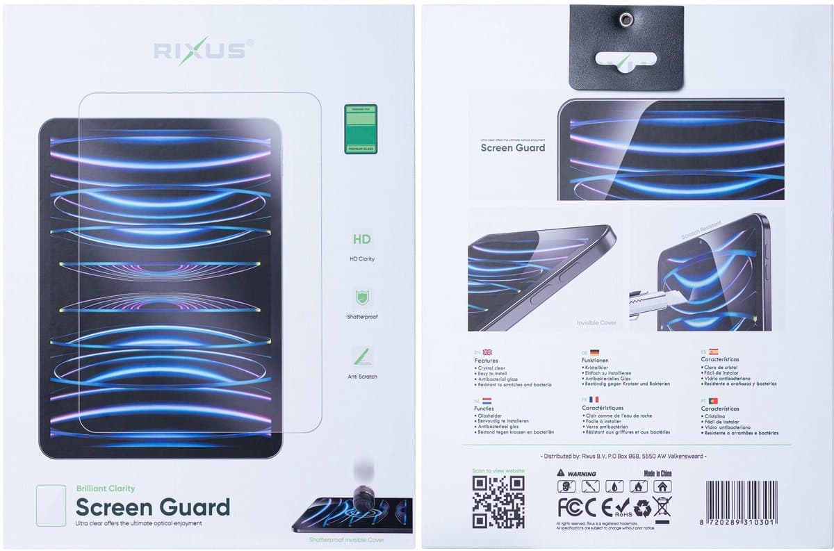 Rixus Screen Guard For Apple iPad Air 1 9.7 inch (2013), Air 2 9.7 inch (2014) , Air 5 9.7 inch (2017), Air 6 (2018)