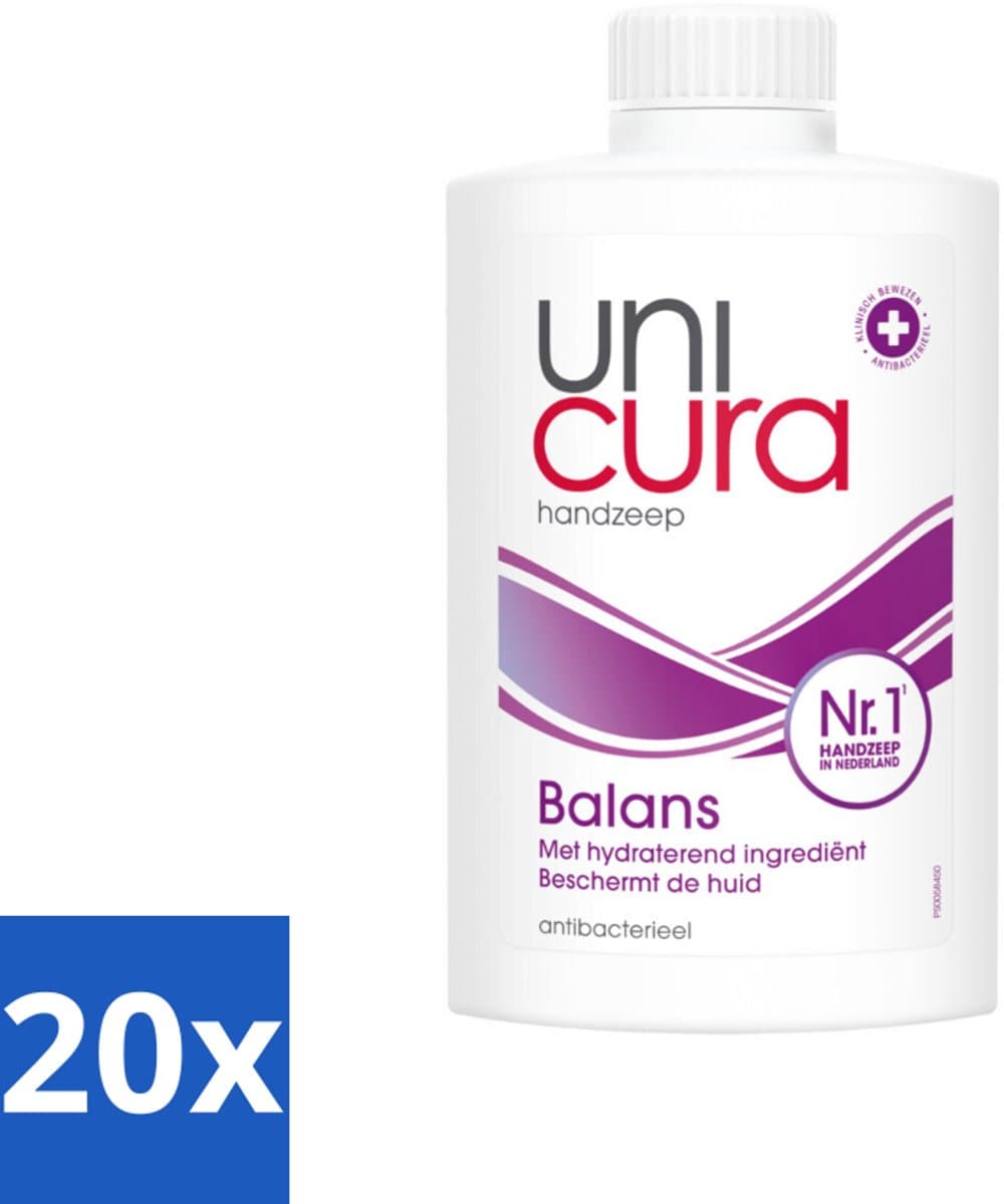 Unicura – Vloeibare Zeep Navulling – Balans – 250 ml - Bulkverpakking - 20 stuks
