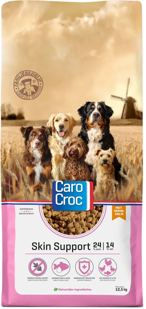 Hondenvoer Carocroc Skin Support - Zalm, Tarweglutenvrij - 12.5 kg
