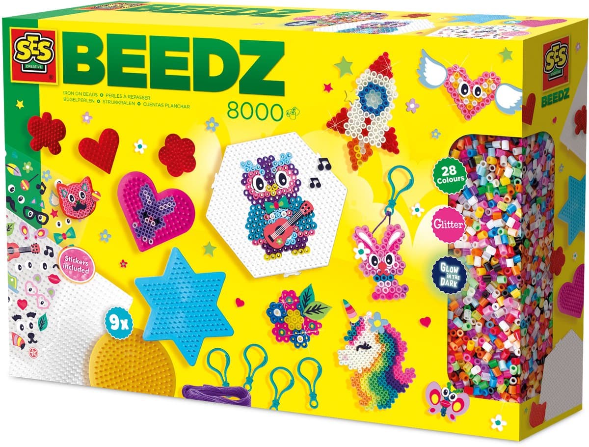 SES Creative Strijkkralen - Mega knutselset - Knutselen - PVC-Vrij - Voor Kinderen Vanaf 5 Jaar - 8000 Strijkkralen