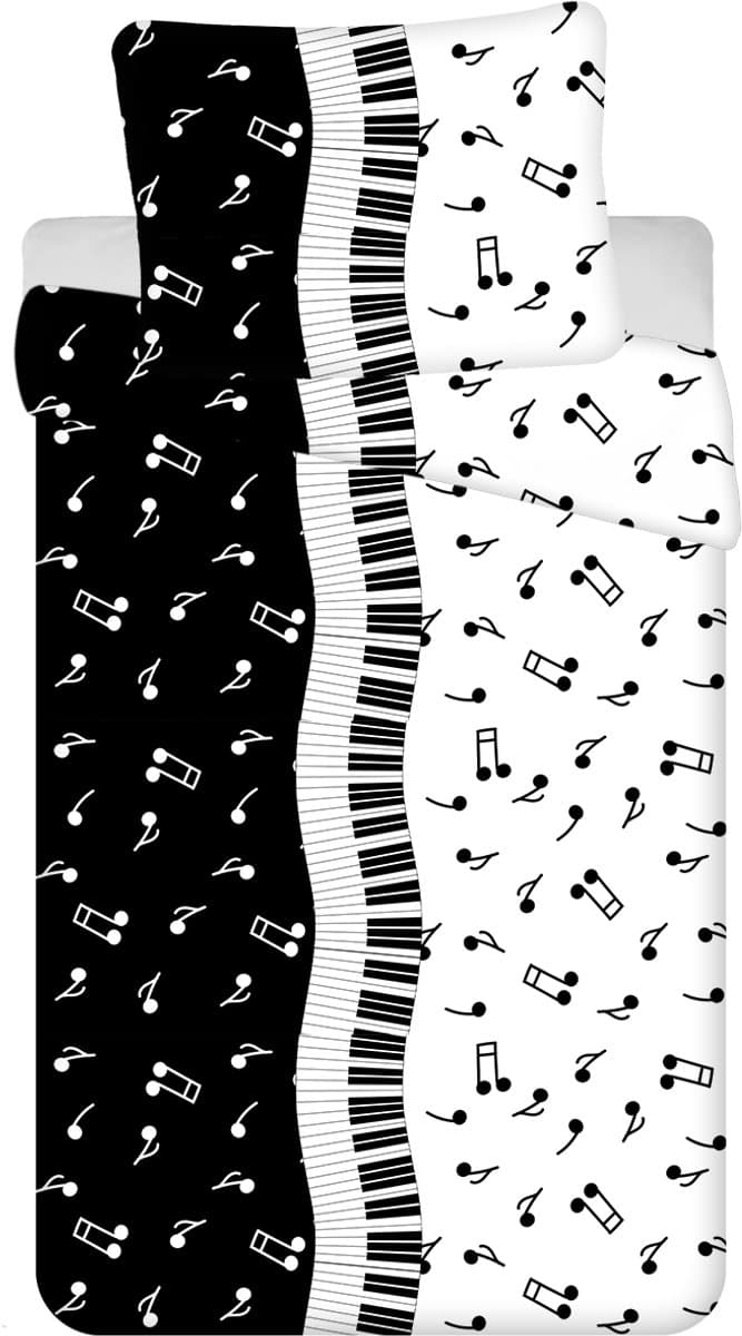 Sweet Home dekbedovertrek Muziek noten 140 x 200 cm - 70 x 90 cm - microflanel