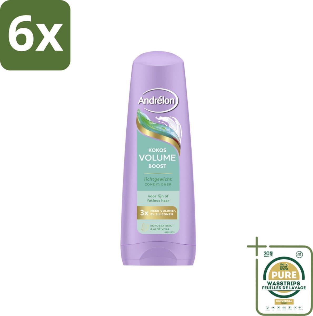 Andrélon – Conditioner – Volume Boost – 200 ml - Voordeelverpakking - 6 stuks - Futloos haar - Luchtig haar
