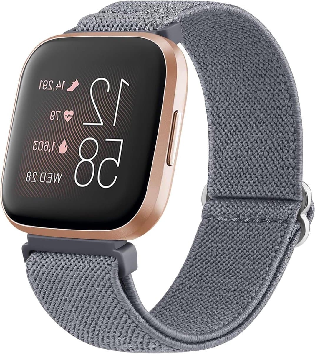 CSGoods - Nylon armband voor dames en heren, verstelbaar en rekbaar, reserveband voor Fitbit Versa 2/Versa/Versa Lite.