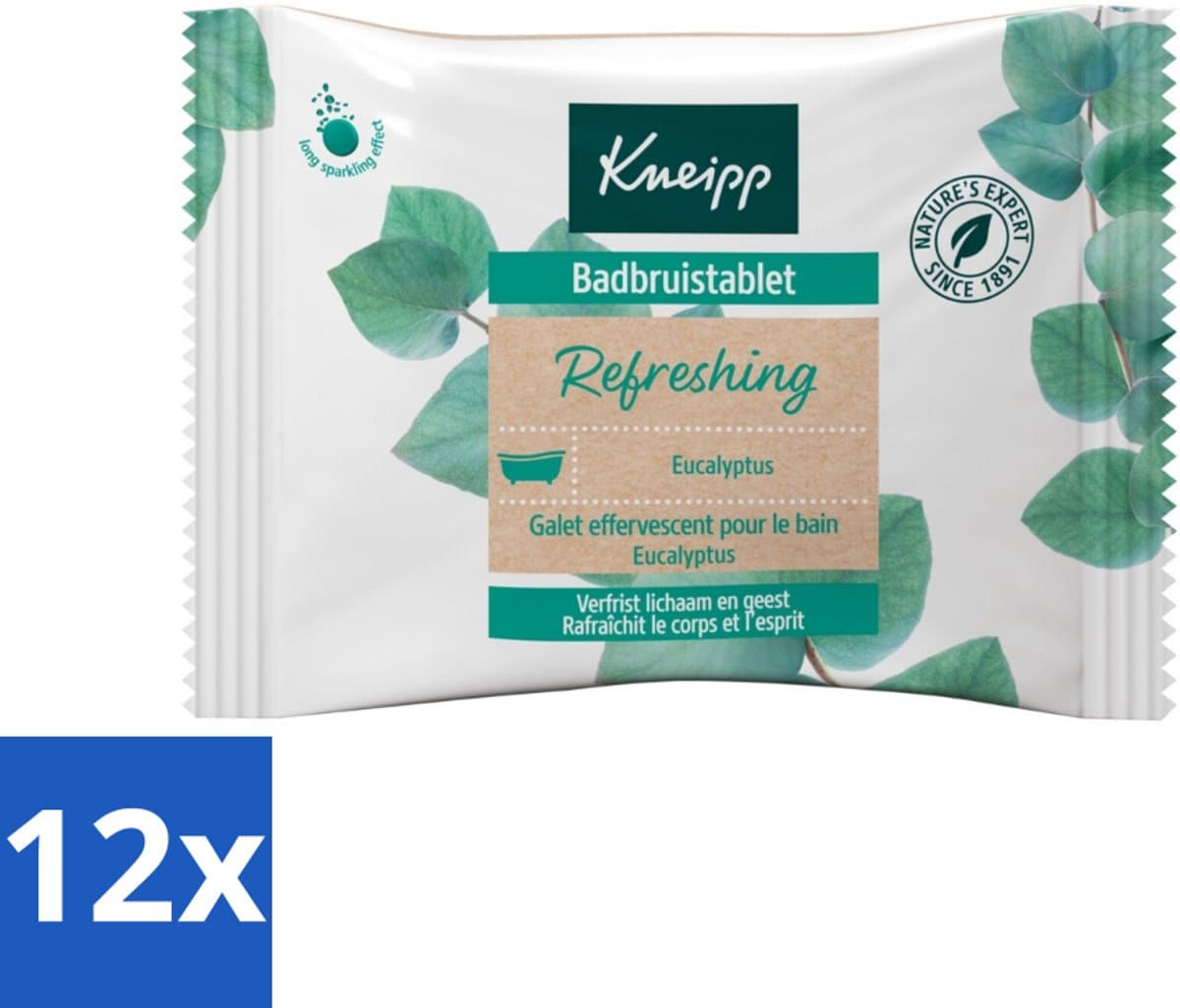 Kneipp - Badbruistablet - Mint Eucalyptus - Voordeelverpakking - 12 stuks