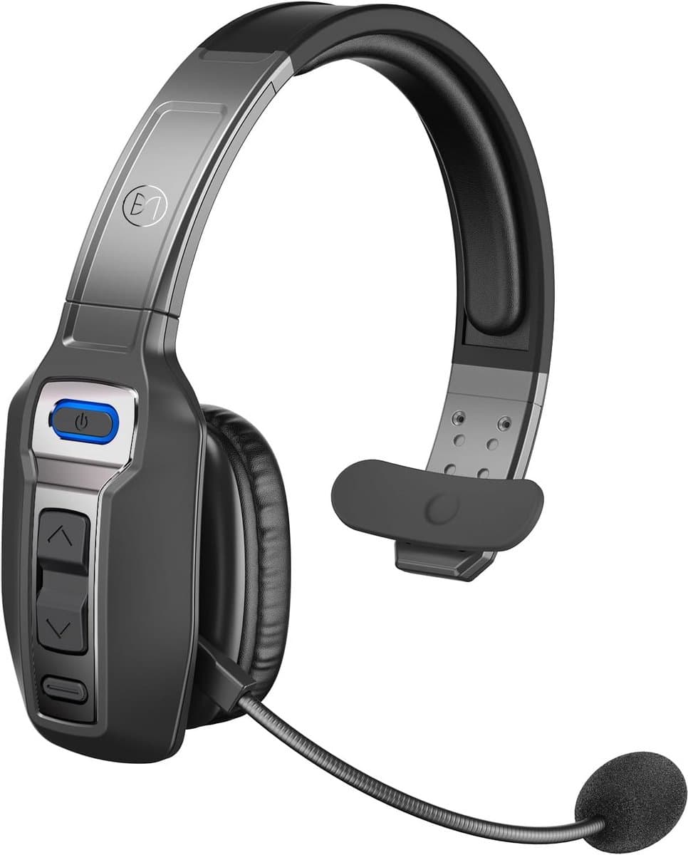 Bluetooth Headset met AI-Ruisonderdrukking voor Vrachtwagenchauffeurs - 65 Uur Werktijd, Bluetooth 5.2