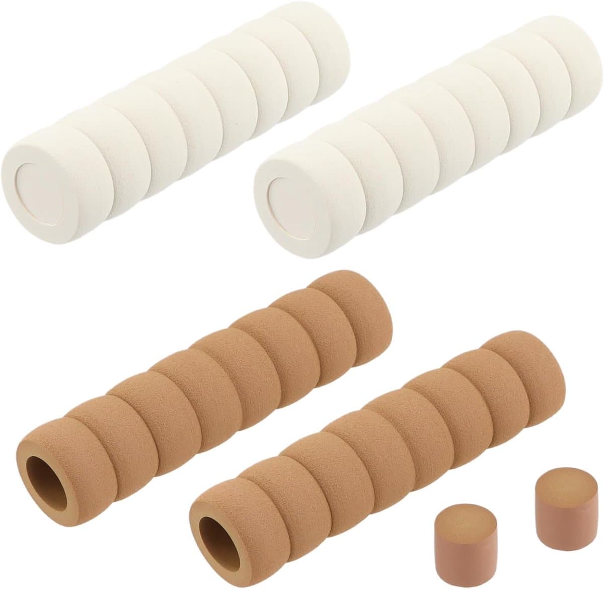 Beschermhoes voor deurklinken van zacht schuim, 4 stuks, beige en bruin