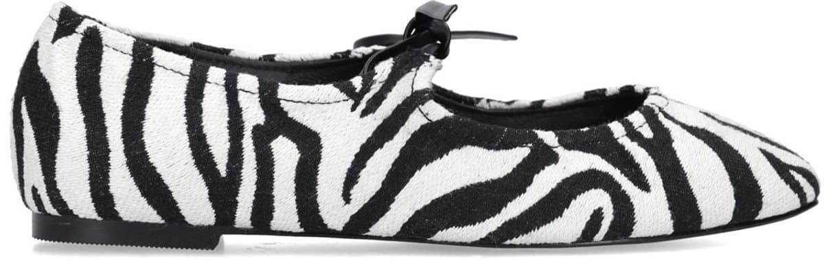 Sacha - Dames - Zwarte zebra ballerina's - Maat 41