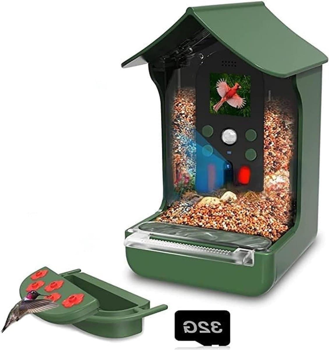 Slimme Vogelvoeder Camera - Vogelhuisje Camera Voeder - Vogels Observeren - 1080P Nachtzicht - 177.8*100.6*135.3mm - Wit