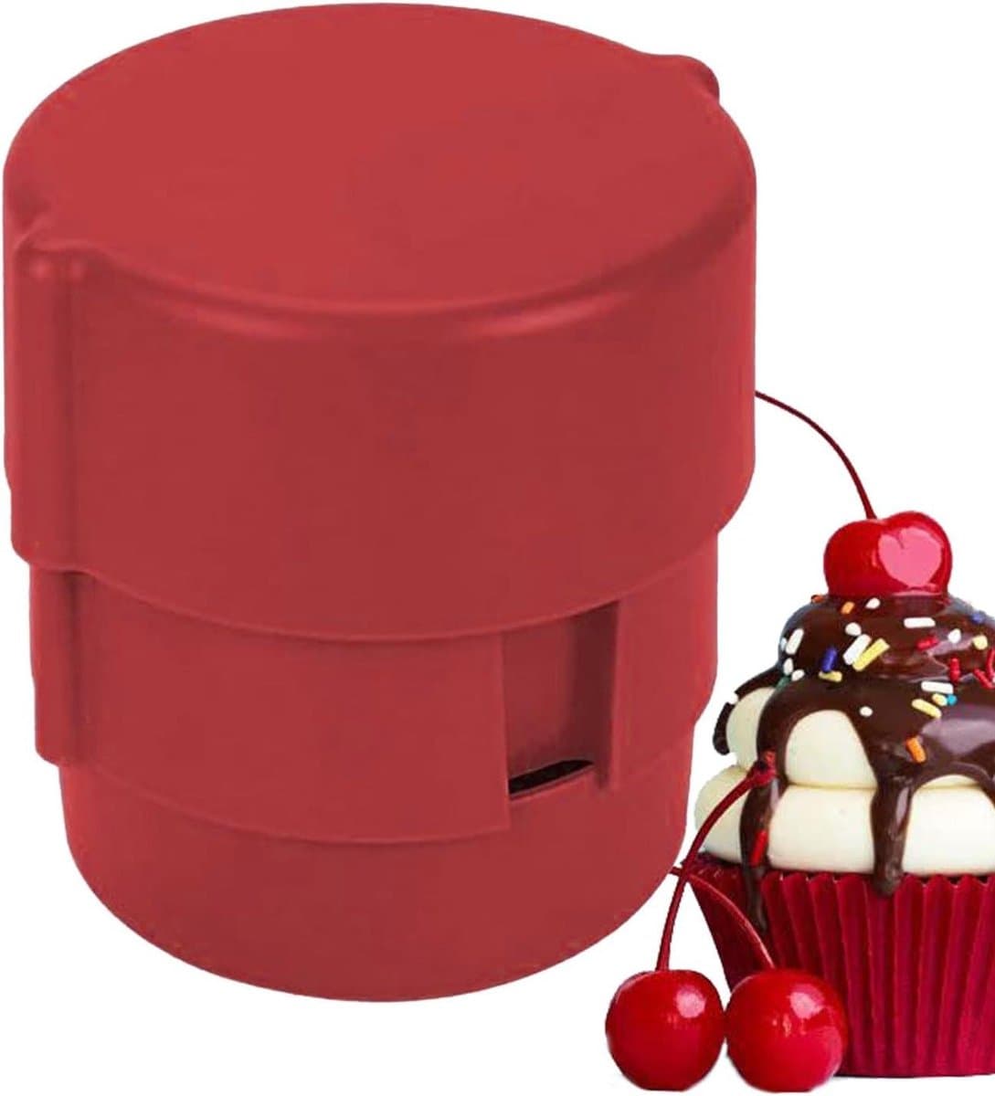 Kersenpit Verwijderaar - Ontpitter Fruit - Jam Maken - Praktische Uitvoering - 12x10.5 cm - Rood