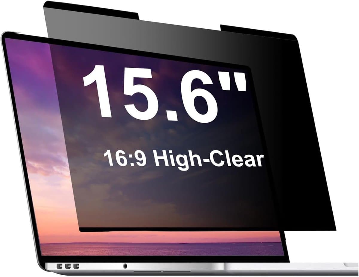 Magnetisch Privacyscherm - Laptop Privacyfilter - Gevoelige Data Beschermen - Snelle Magnetische Installatie - 156 Inch 16:9 - Zwart