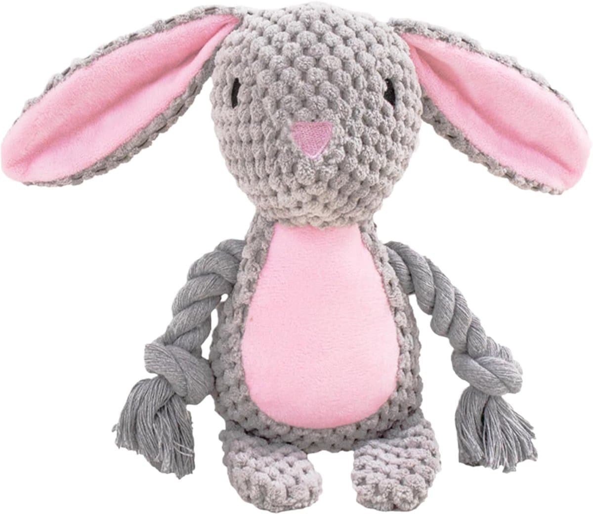 Hondenspeeltjes Piepend - Pluche Kauwspeelgoed - Buitenactiviteiten - Bevredigt Knaaginstinct - 3.94x2.36x9.45 Inch - Konijn