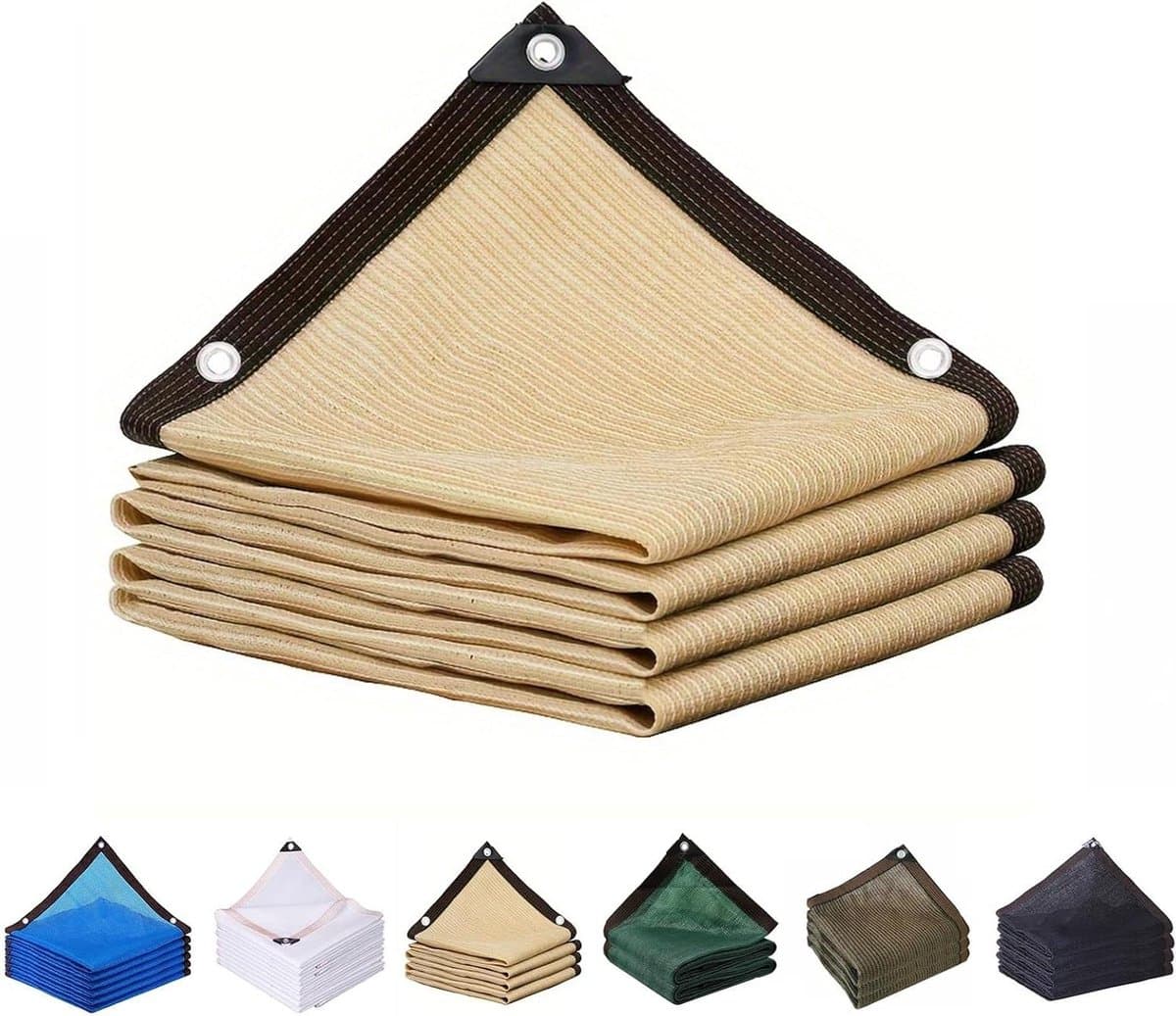 Schaduwdoek Terras - Zonnedoek Zonwering - Buiten Leven - Scheurbestendig HDPE - 5x7m - Beige