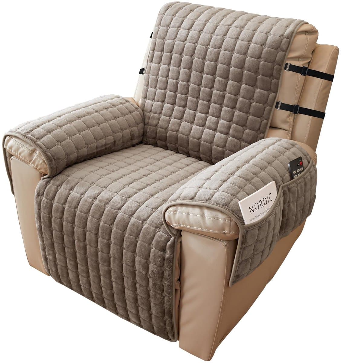 Omgoods - Recliner Bescherming met 4 Pocket en 2 Verstelbare Banden