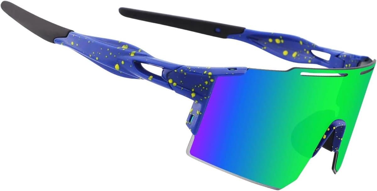Sport Zonnebril - Fietsbril Dames Heren - Outdoor Activiteiten - UV 400 Bescherming - HD Coating - Spiegelend