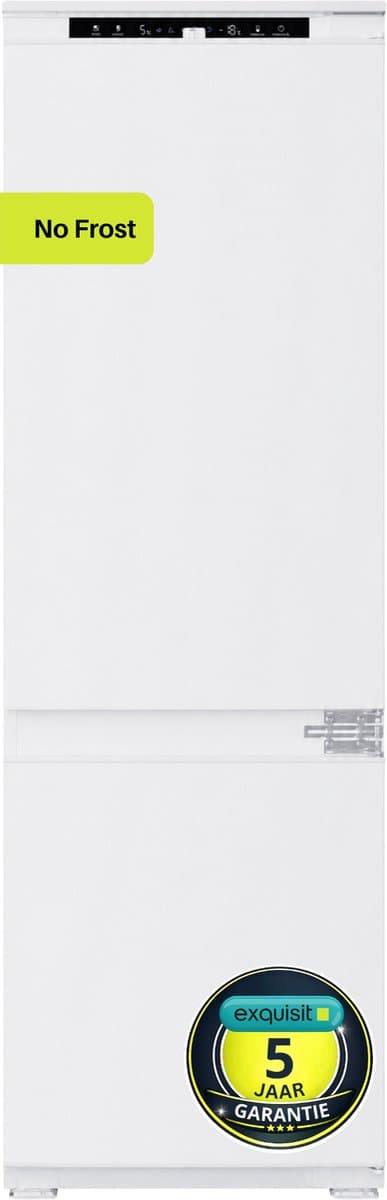 Exquisit EKGC270-75-E-NF-040E Inbouw Koel-vriescombinatie – 5 jaar garantie - 253 liter – No Frost – Energielabel E – Wit