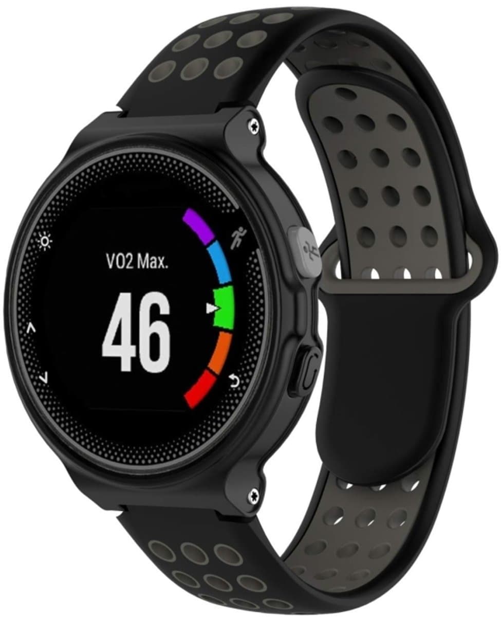 Dubbele kleur siliconen sport polsband voor Garmin Forerunner 220 / Approach S5 / S20 (zwart grijs)