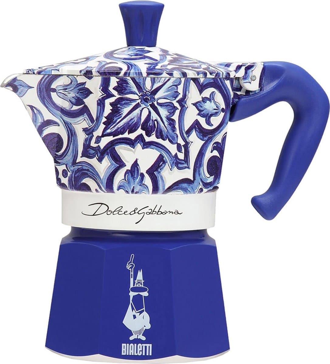 Bialetti 0005345 handmatig koffiezetapparaat Elektrische Moka Express 0,13 l Blauw, Wit