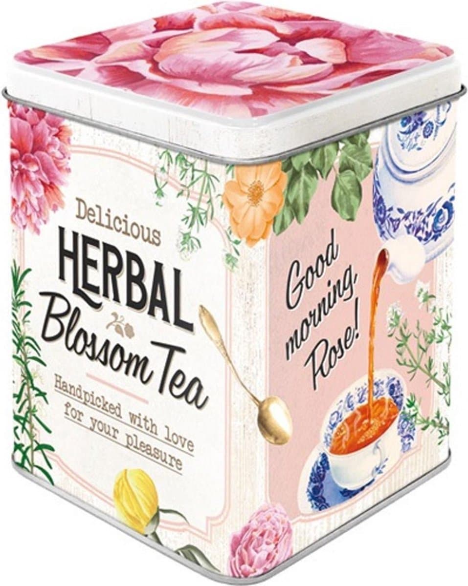 Delicious Herbal Blossom Tea Metalen Theedoosje