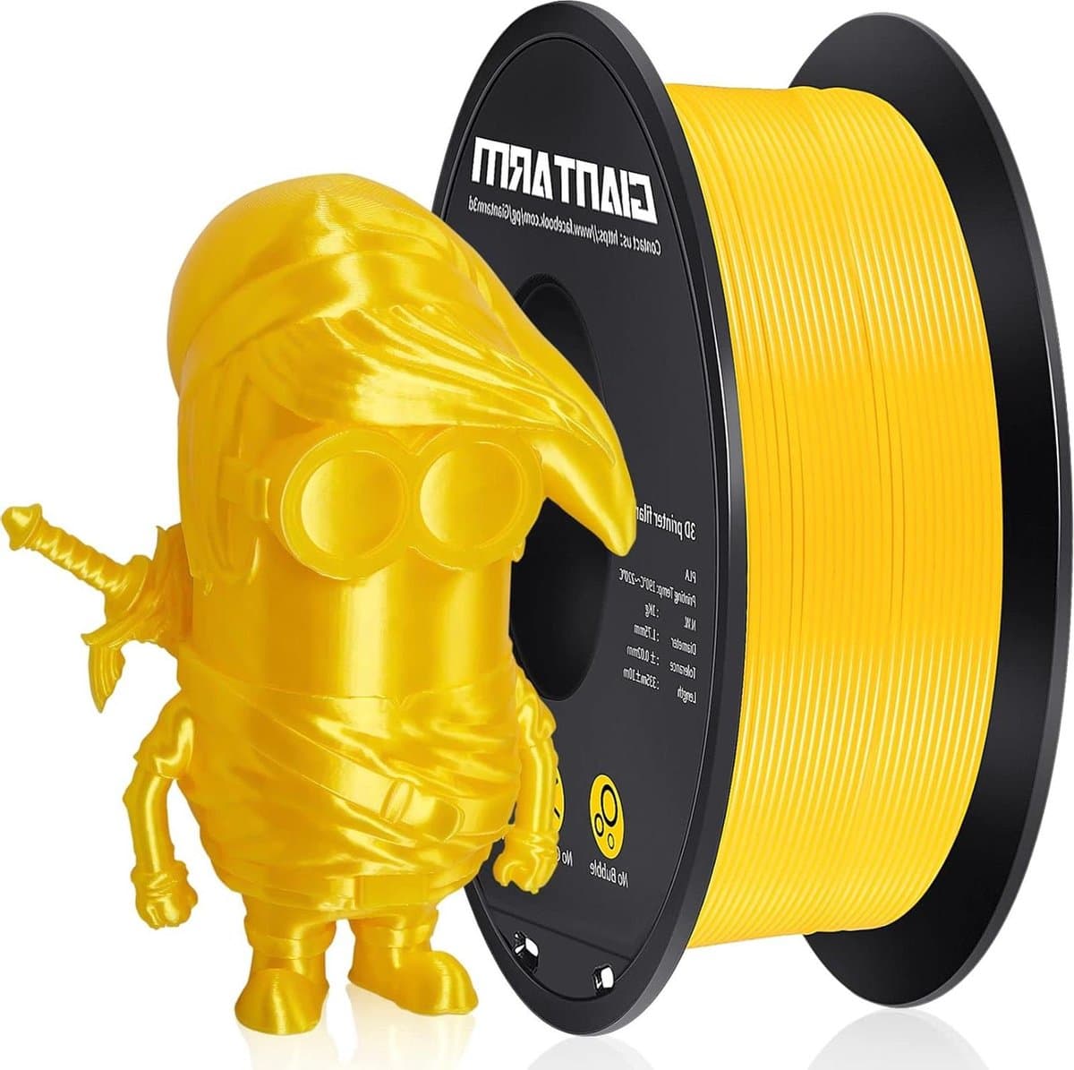1.75mm 3D Printer Filament Geel 1kg Spool - PLA Filament