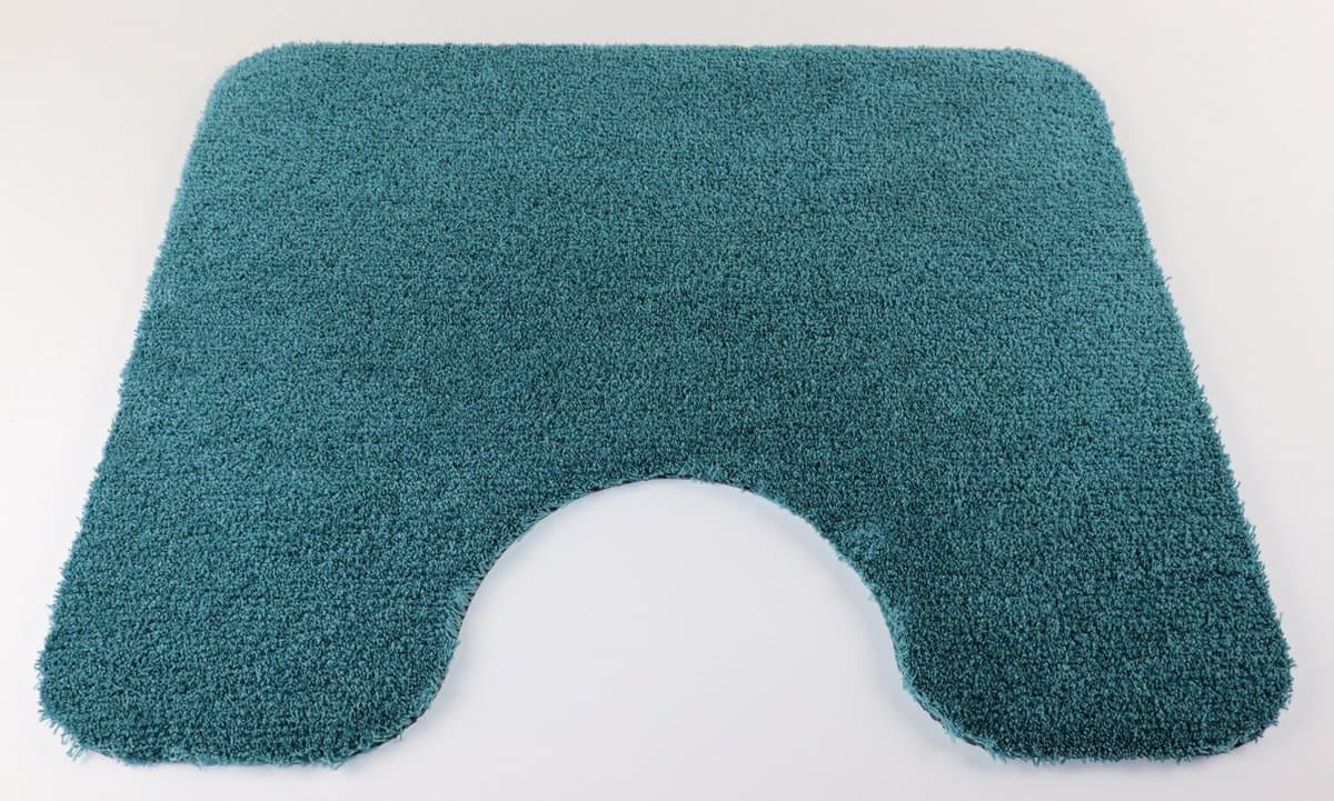 Set - PRIMA - Soft - WC mat - 50x60cm - antislip - met uitsparing - en - Badmat - 50x70cm - blauw - groen - antislip