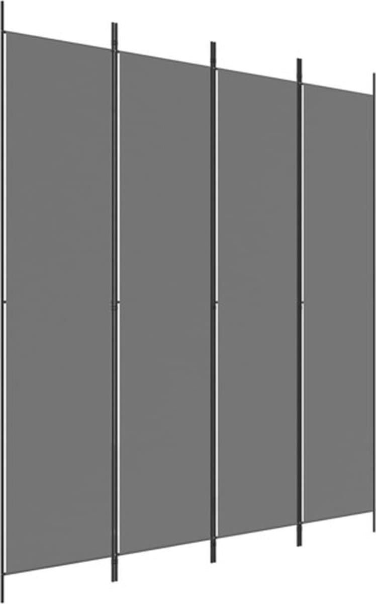 VidaXL 4-panelen kamerscherm van stof - antraciet, 200 x 220 cm