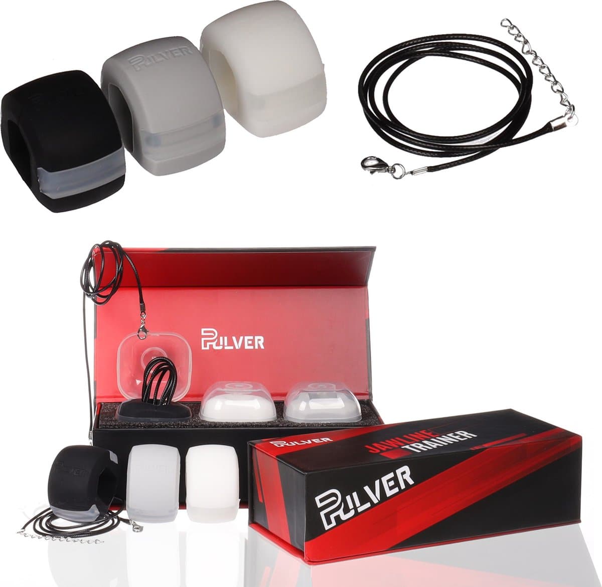 Kaaktrainer - Kaaklijn trainer - Kaak trainer met luxe opbergdoos - Ketting - 3 niveaus - Jawline trainer - Compacte kaaktrainer - Kaakspier - Onderkin trainer - Anti Aging - Kaak - kerst